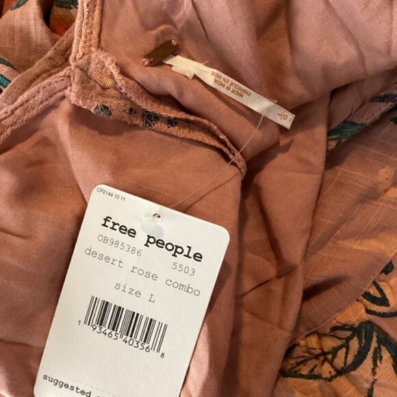 Free People Anita Floral Boho Maxi Dress Mauve Orange - Picture 13 of 16